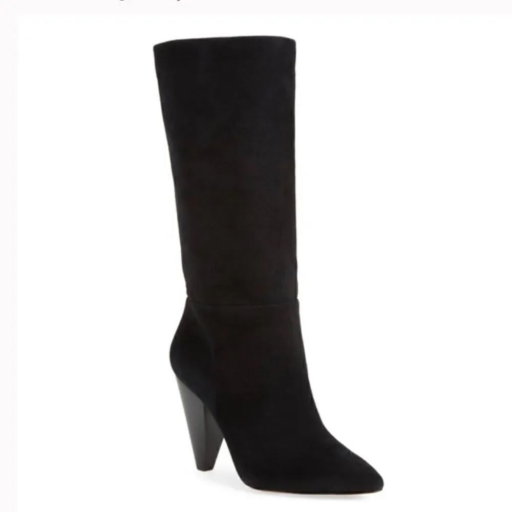 Something Navy Parker Suede Boot in black size 8.5